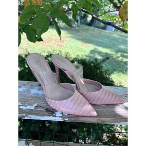 Schutz S-Sionne Sweet Rose Crocodile Leather Pointed-Toe Mule Pumps size 7b